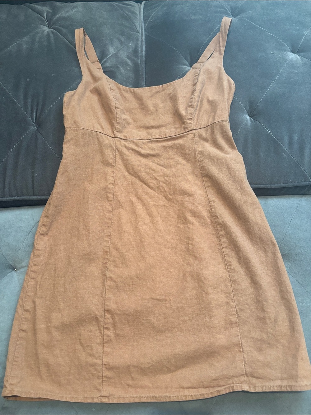 Urban Outfitters Rust-Brown Square Neck Mini Dress - Picture 7 of 10